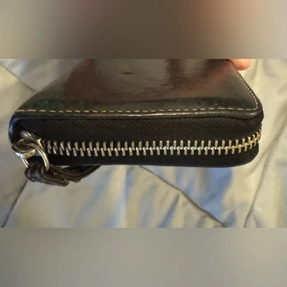 Coach Vintage Chelsea Black Pebble Leather Zip Around AccordionWallet - Picture 7 of 10